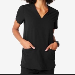 Figs Black Scrub Top